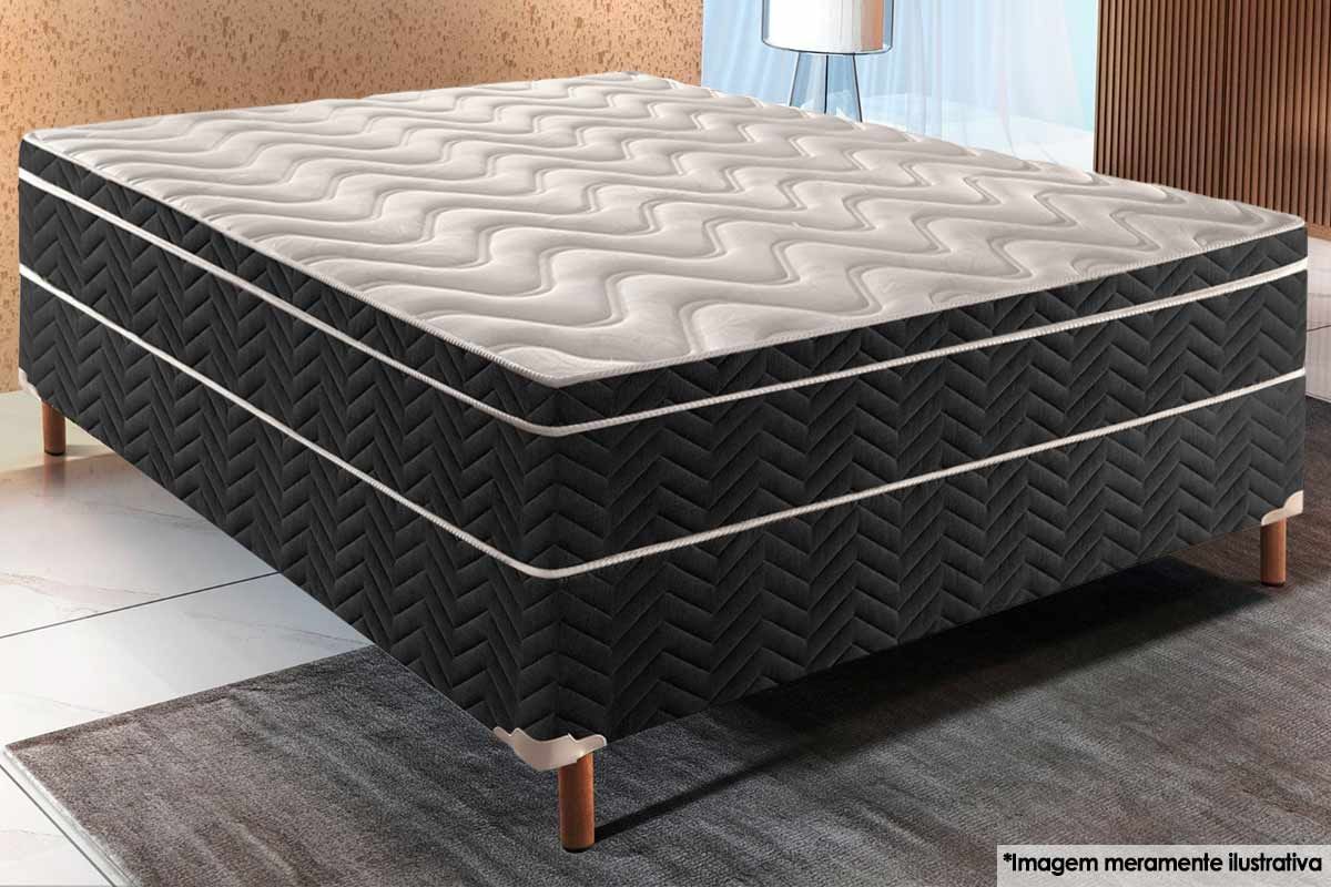 Cama Box Conjugado c/Colchão Sublime Black Paropas