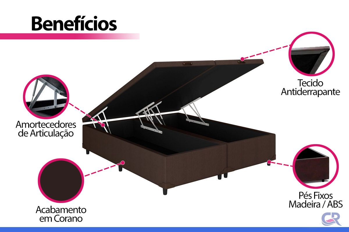 Cama Box Baú Filhão Corano Brown Cama Box Baú Filhão Corano Brown