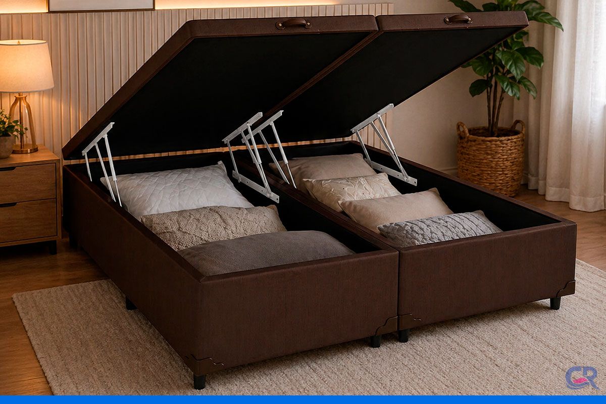 Cama Box Baú Filhão Corano Brown Cama Box Baú Filhão Corano Brown