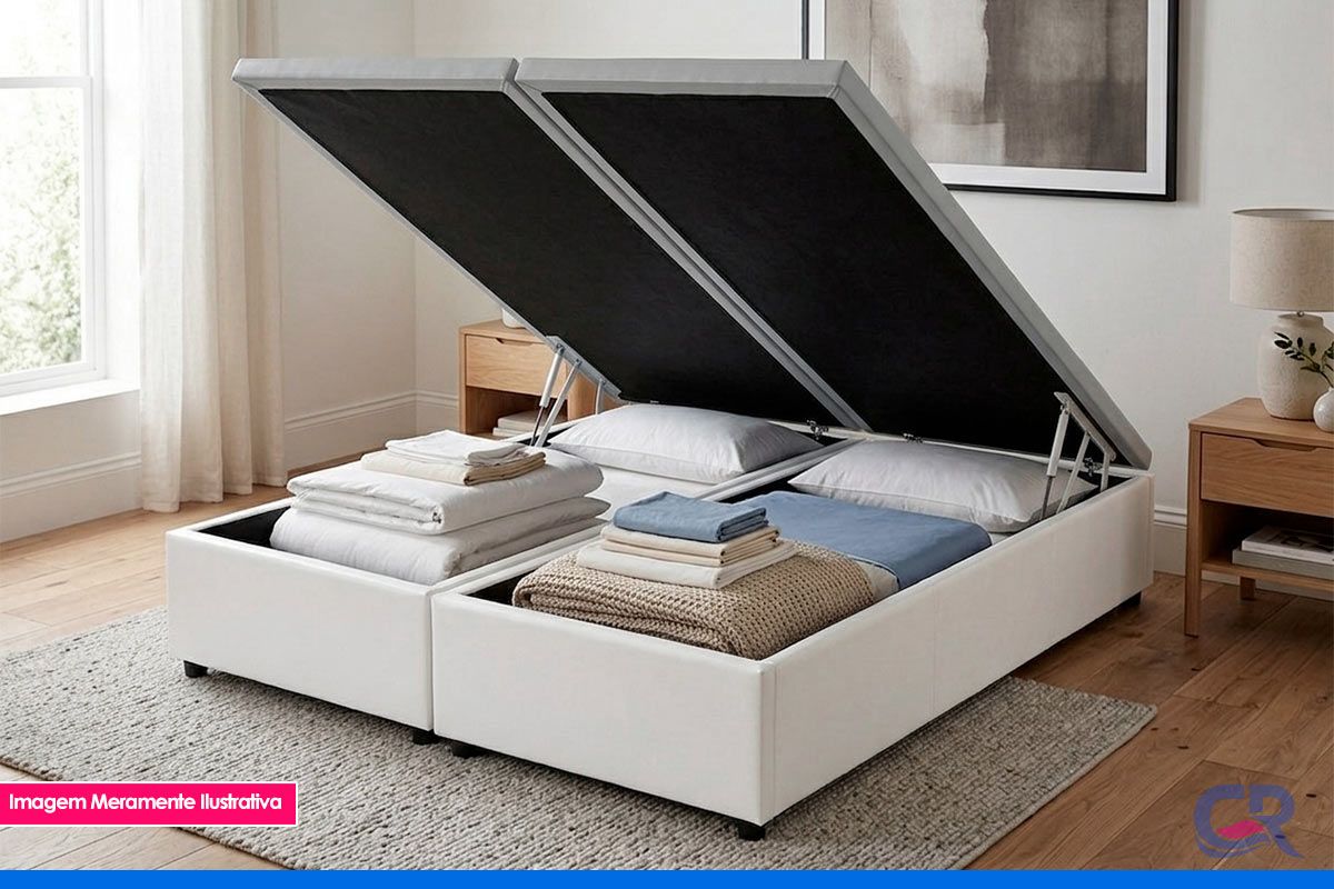 Cama Box Baú Filhão Corano White Cama Box Baú Filhão Corano White