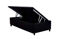 Cama Box Baú Filhão Corano Black - Solteiro - 88x188x35