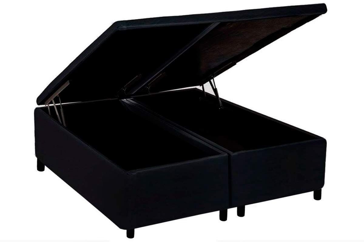 Cama Box Baú Universal Courano Linhão Black - FilhãoKing - 193x203x35