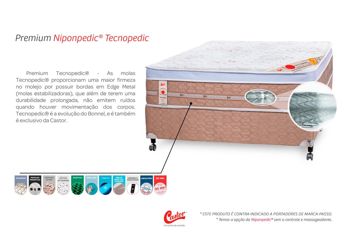 Colchão Magnético c/Massagem Castor Niponpedic Colchão Magnético c/Massagem Castor Niponpedic