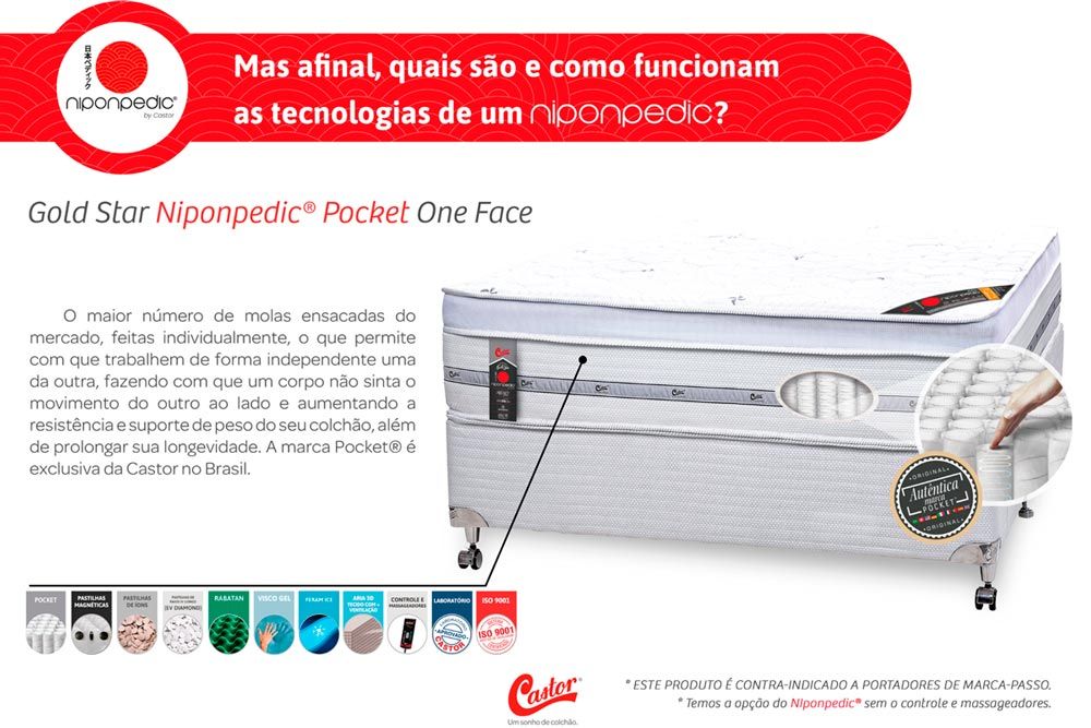 Colchão Magnético c/Massagem Castor Niponpedic Colchão Magnético c/Massagem Castor Niponpedic