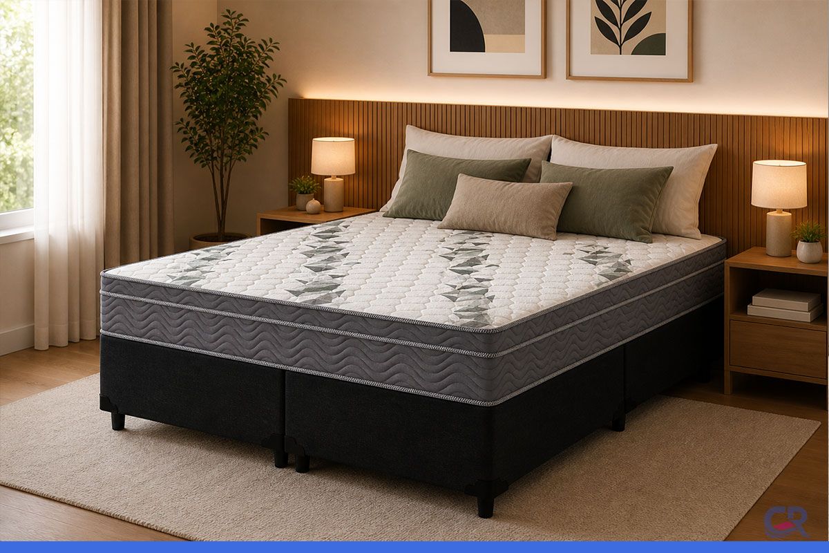 Cama Box CRC +Colchão Ortopédico Airtech100 Ortobom