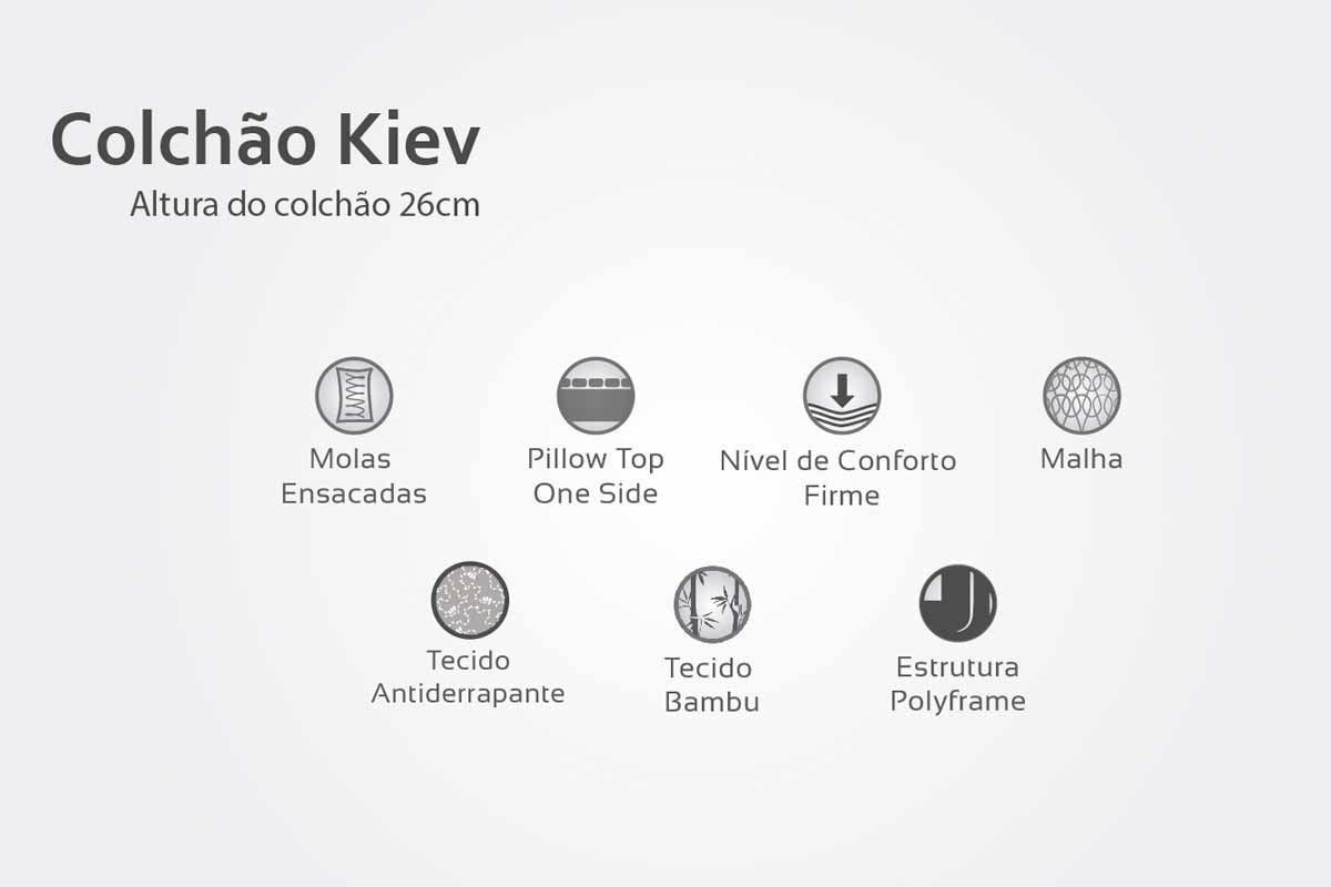 Cama Box CRC +Colchão Molas Kiev Herval