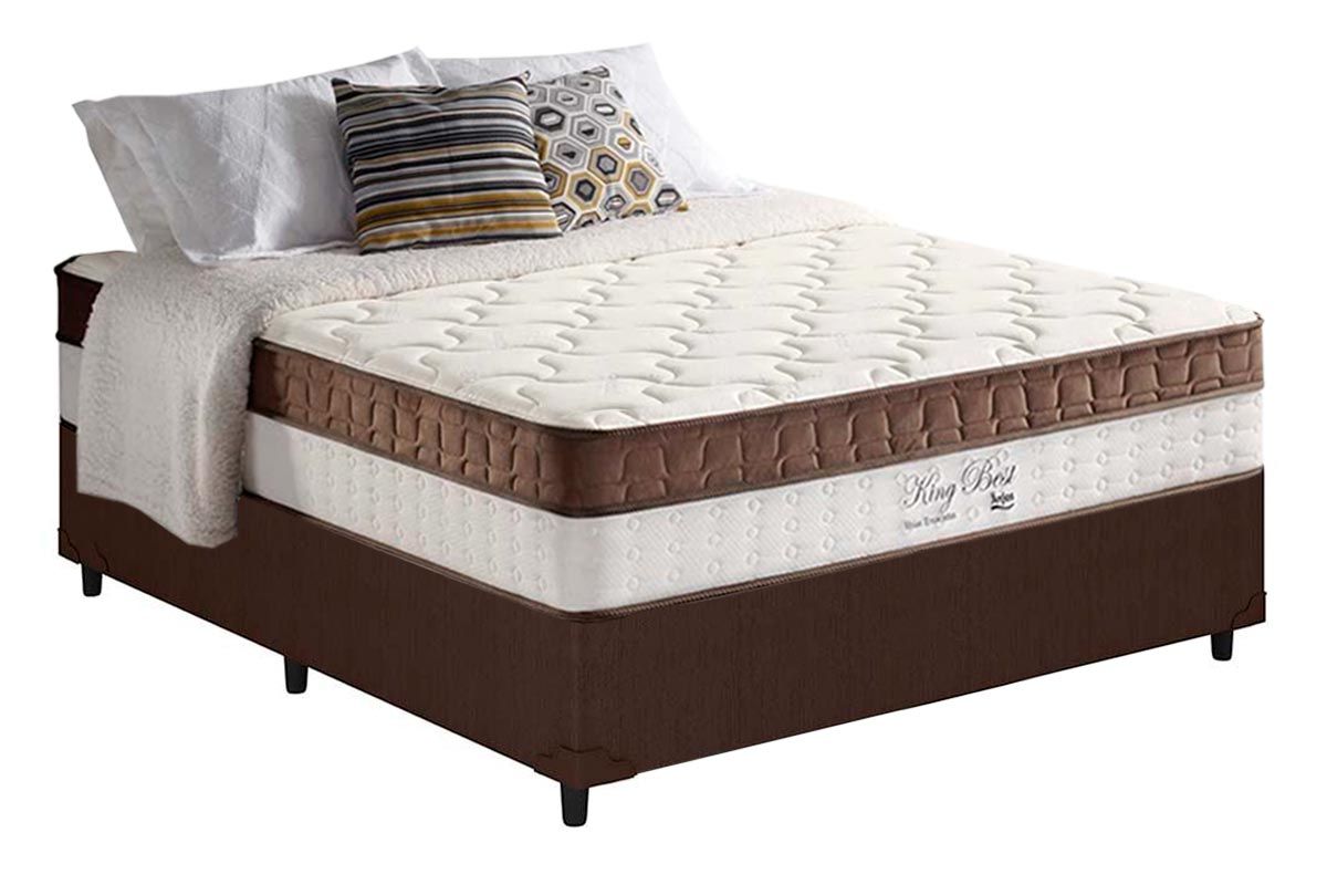 Cama Box CRC +Colchão Molas King Best Anjos