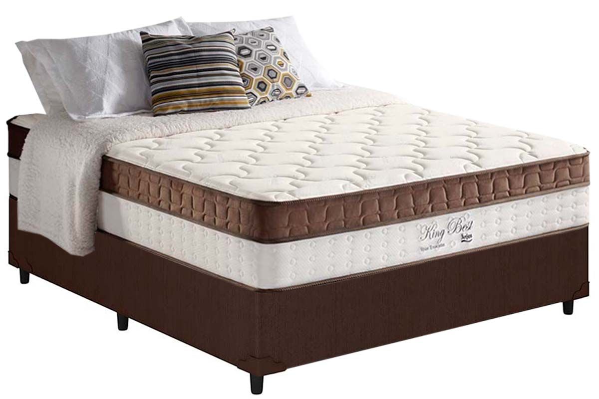 Cama Box CRC +Colchão Molas King Best Anjos