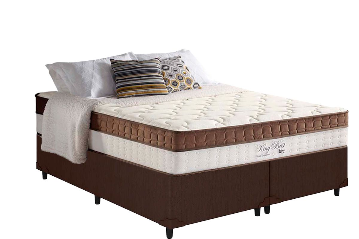 Cama Box CRC +Colchão Molas King Best Anjos