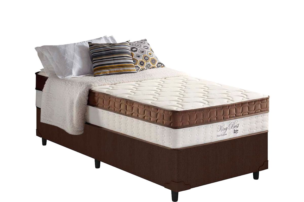 Cama Box CRC +Colchão Molas King Best Anjos