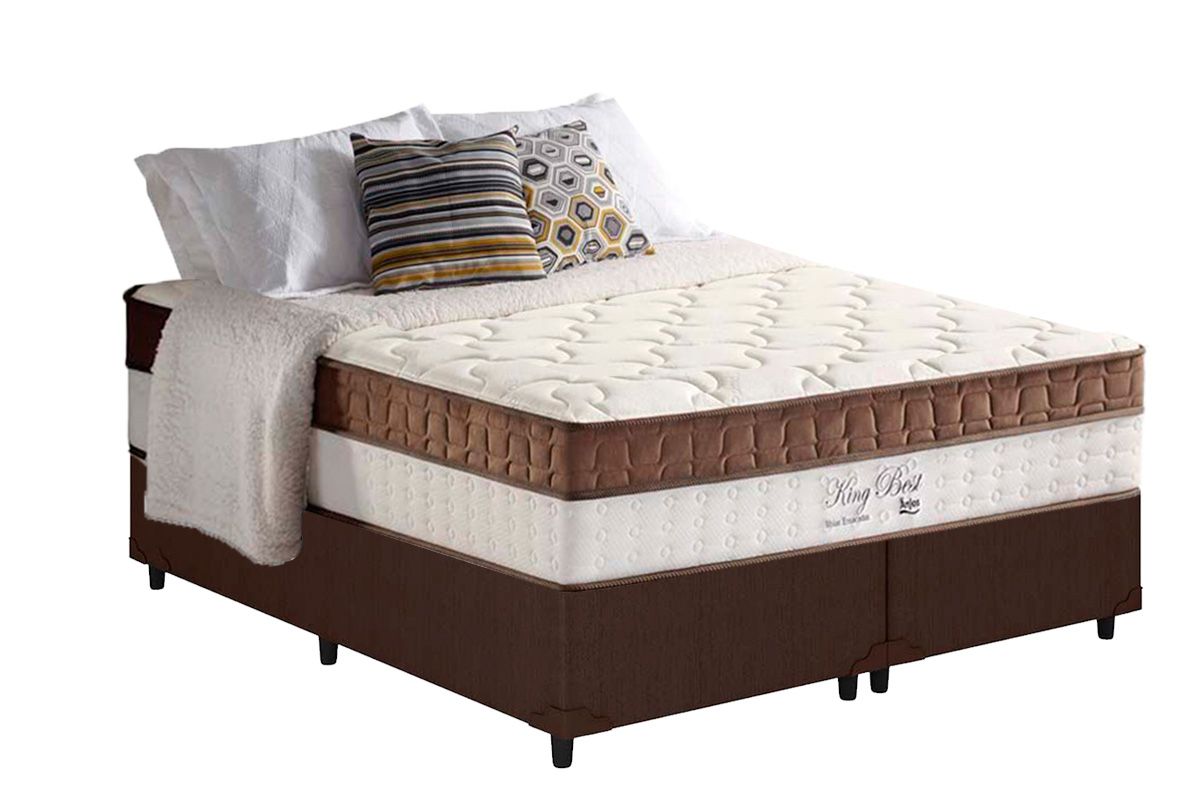 Cama Box CRC +Colchão Molas King Best Anjos