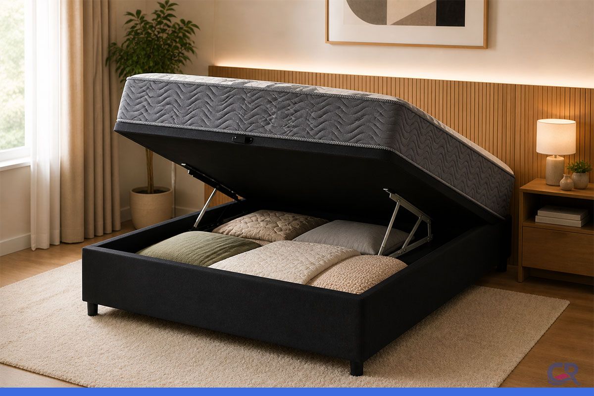Cama Box Baú CRC +Colchão Ortopédico Airtech Ortobom