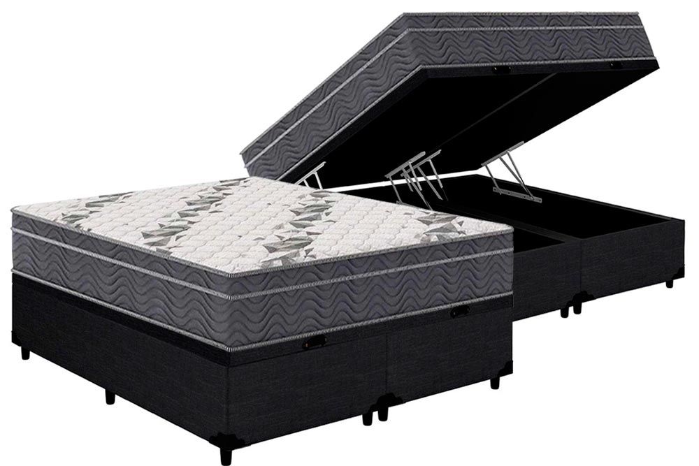 Cama Box Baú CRC +Colchão Ortopédico Airtech Ortobom