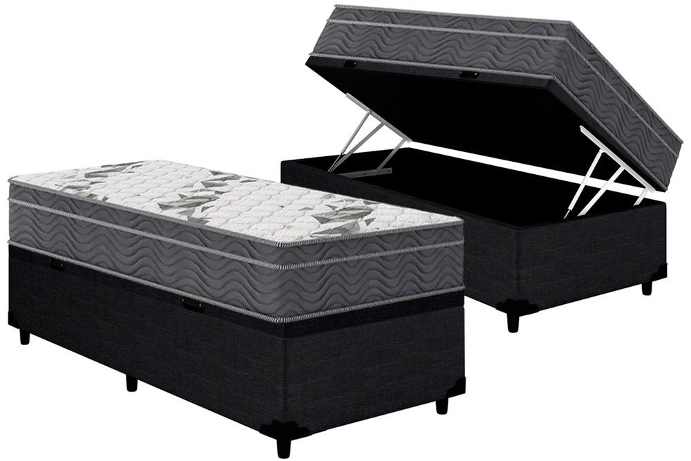 Cama Box Baú CRC +Colchão Ortopédico Airtech Ortobom