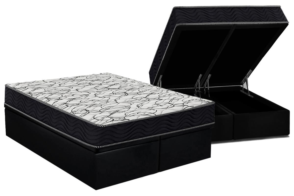 Cama Box Baú CRC +Colchão Ortopédico Airtech Ortobom