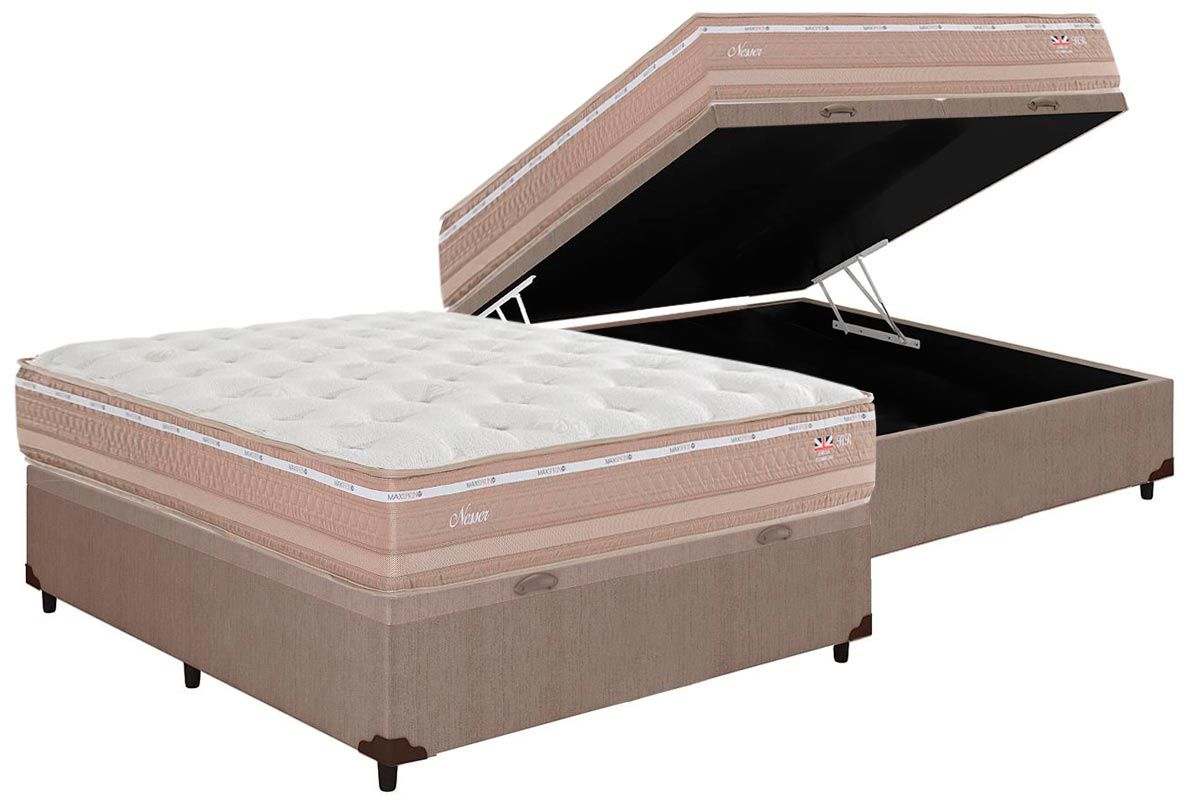 Cama Box Baú CRC +Colchão Molas Nesser Herval