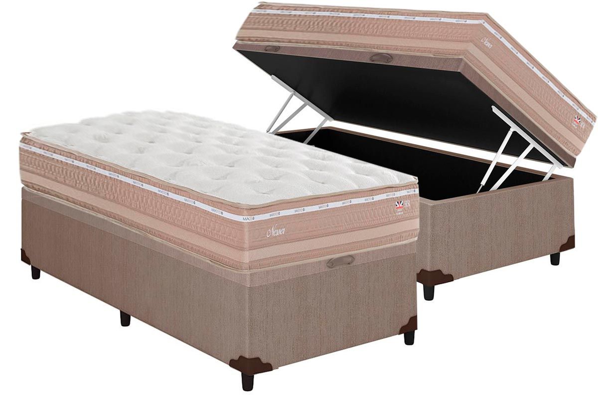 Cama Box Baú CRC +Colchão Molas Nesser Herval