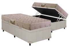 Cama Box Baú Filhão +Colchão Espuma D33 Cannes Herval