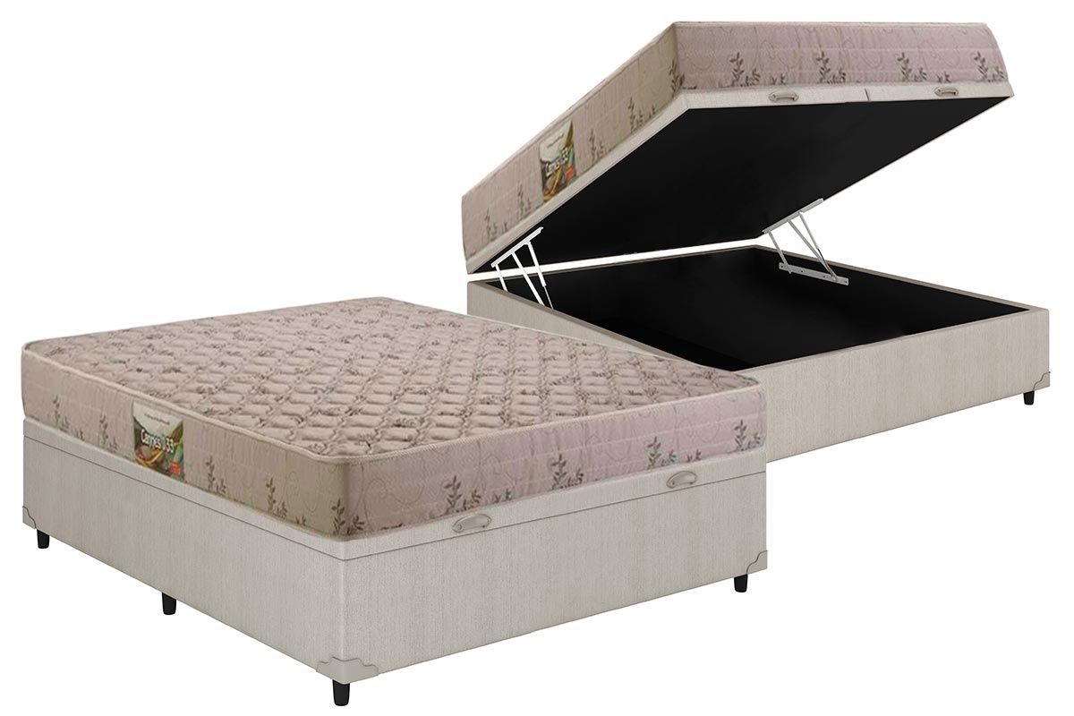 Cama Box Baú CRC +Colchão Espuma D33 Cannes Herval