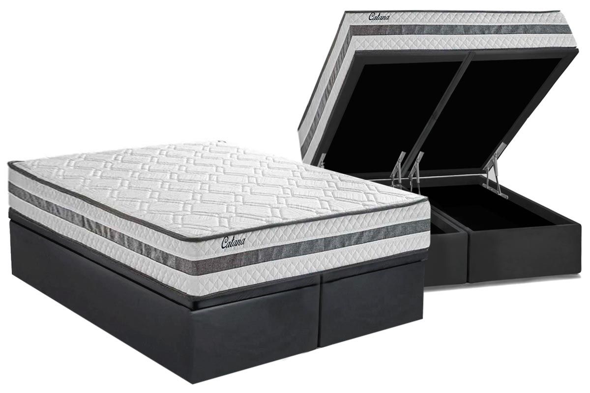 Cama Box Baú CRC +Colchão Molas Catana Herval