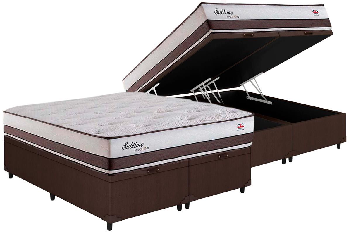 Cama Box Baú CRC +Colchão Molas Sublime Herval
