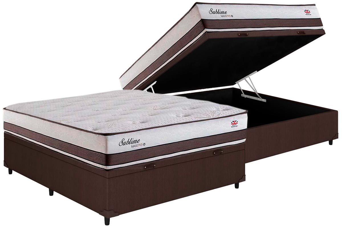 Cama Box Baú CRC +Colchão Molas Sublime Herval