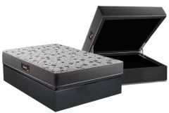 Cama Box Baú Filhão +Colchão Ortopédico Black Herval