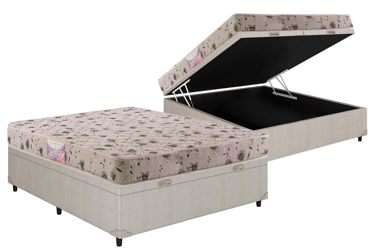 Cama Box Baú CRC +Colchão Espuma D26 Sueño Herval