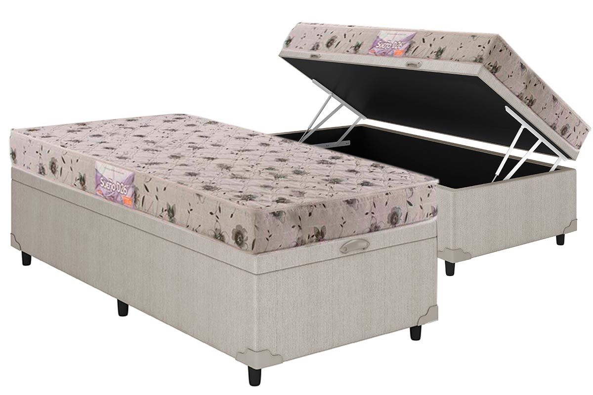 Cama Box Baú CRC +Colchão Espuma D26 Sueño Herval