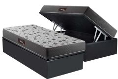 Cama Box Baú Filhão +Colchão Ortopédico Black Herval