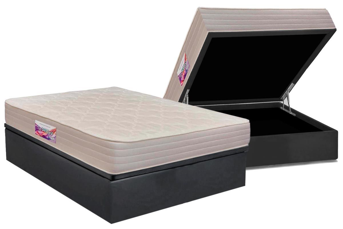 Cama Box Baú CRC +Colchão Espuma D45 New Top Herval
