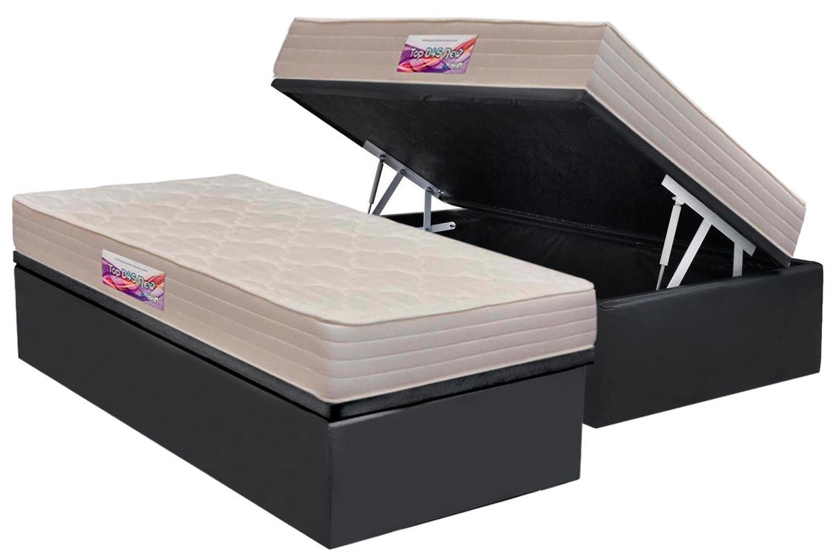 Cama Box Baú CRC +Colchão Espuma D45 New Top Herval