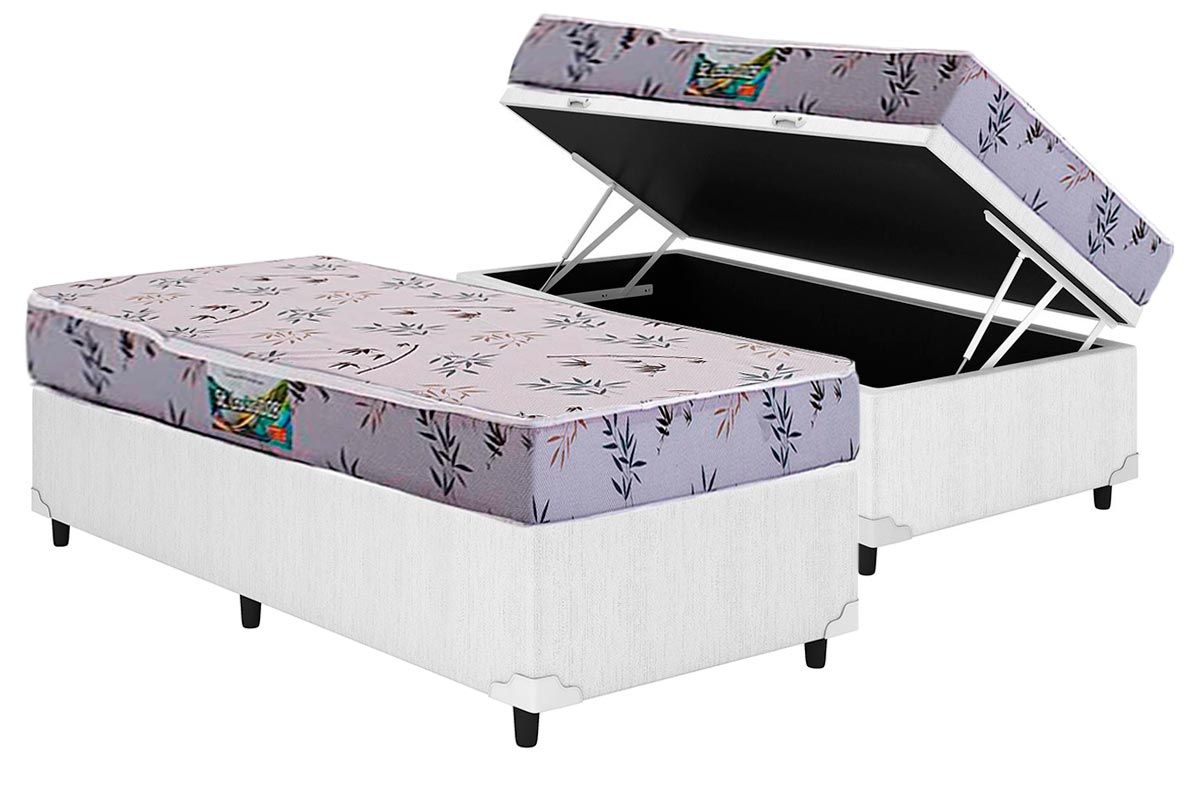 Cama Box Baú CRC +Colchão Espuma D28 St Louis Herval