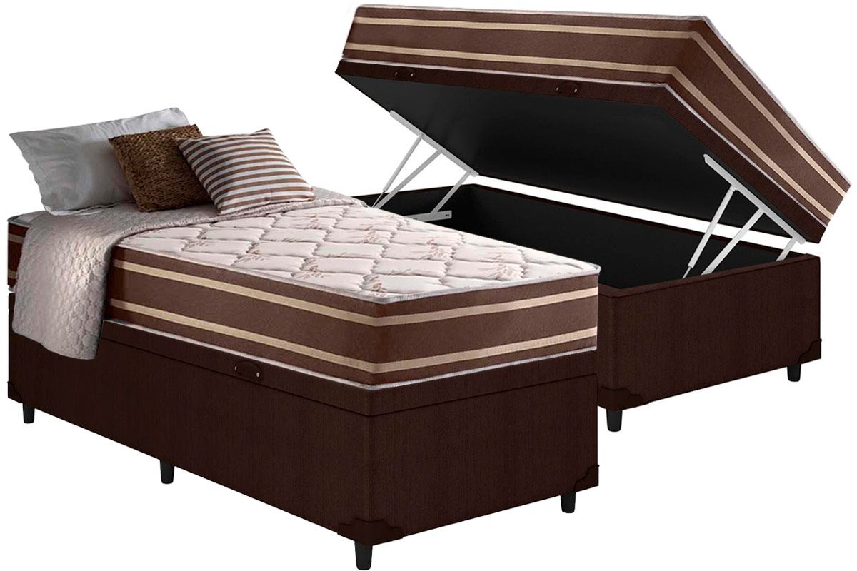 Cama Box Baú CRC +Colchão Molas Duo Sono Anjos