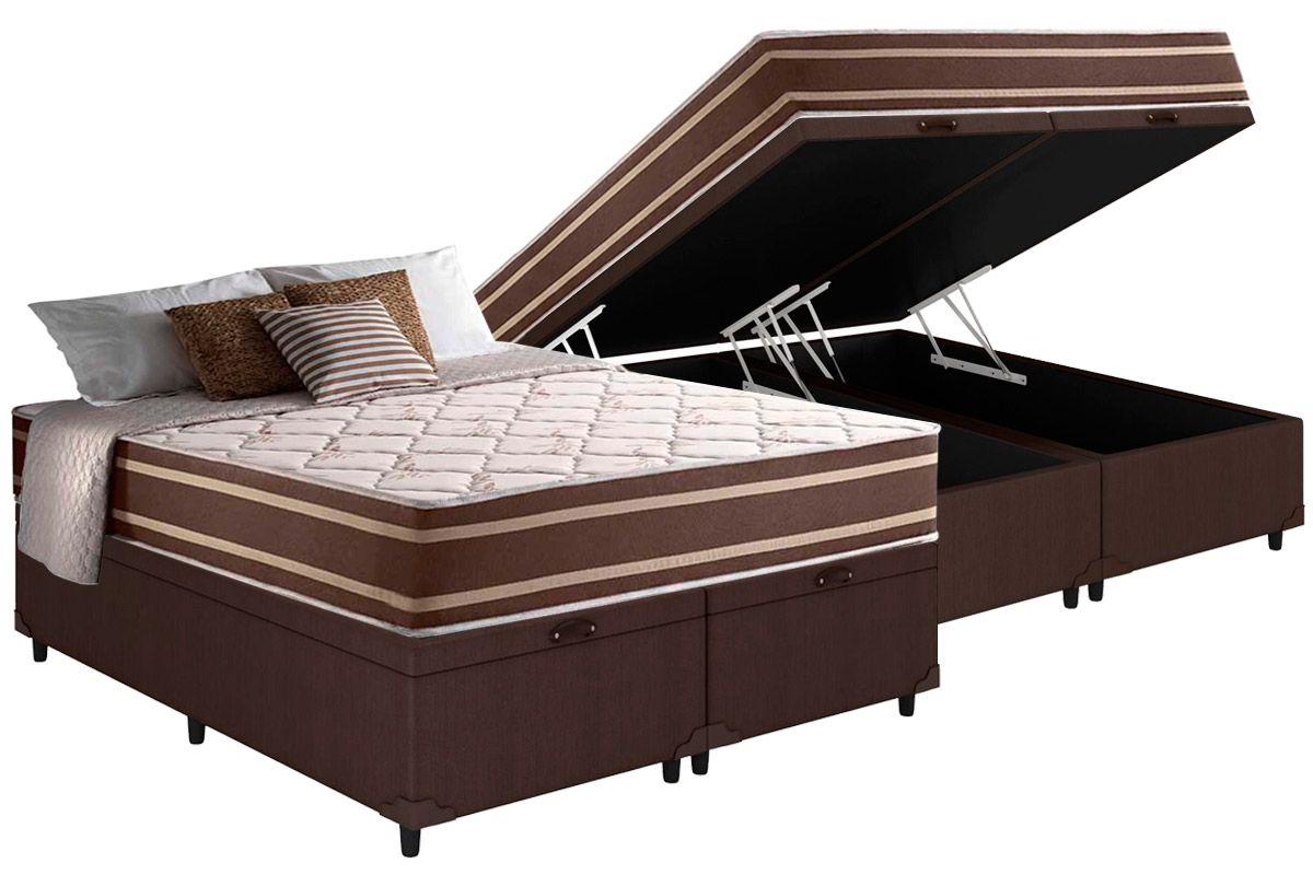 Cama Box Baú CRC +Colchão Molas Duo Sono Anjos