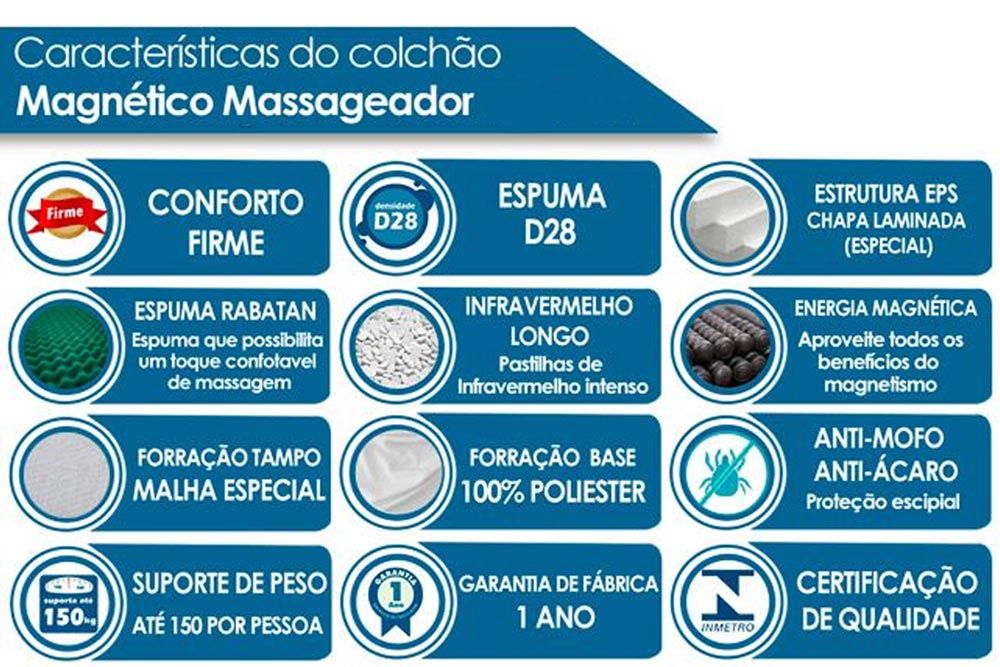 Cama Box Baú CRC +Colchão c/Massagem Niponpedic Castor
