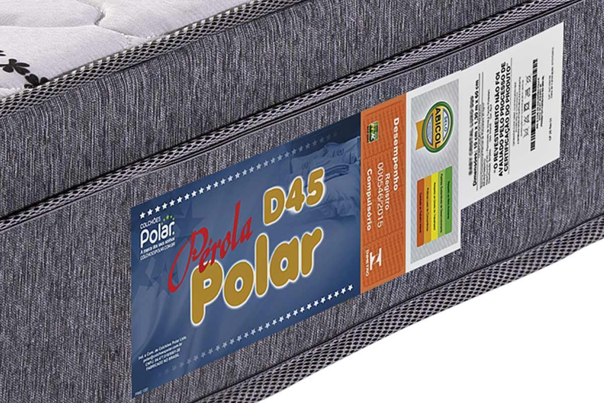 Cama Box CRC +Colchão Espuma D45 Pérola Polar