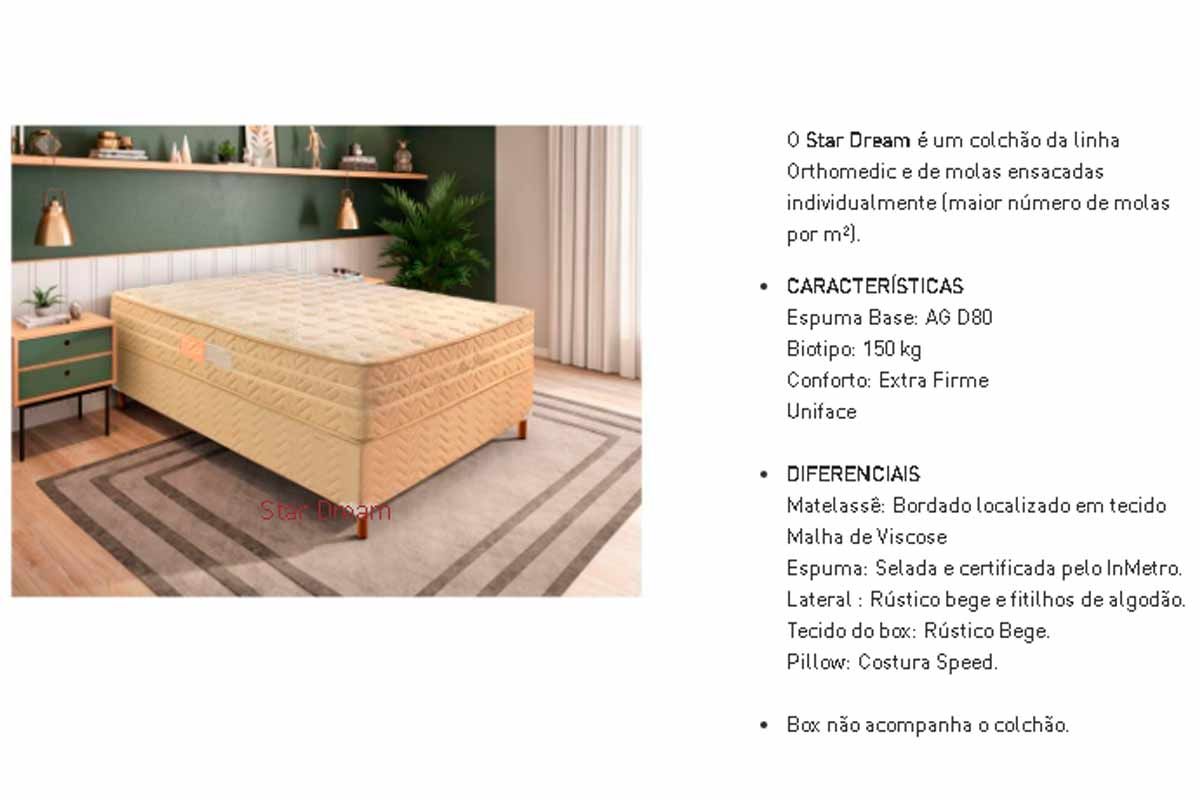 Cama Box CRC +Colchão Molas Dream Paropas