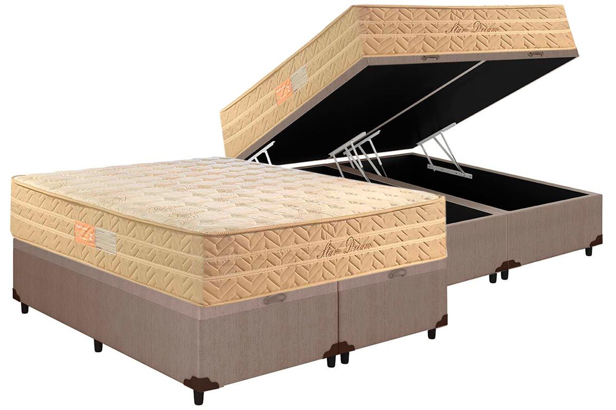 Cama Box Baú CRC +Colchão Molas Dream Paropas