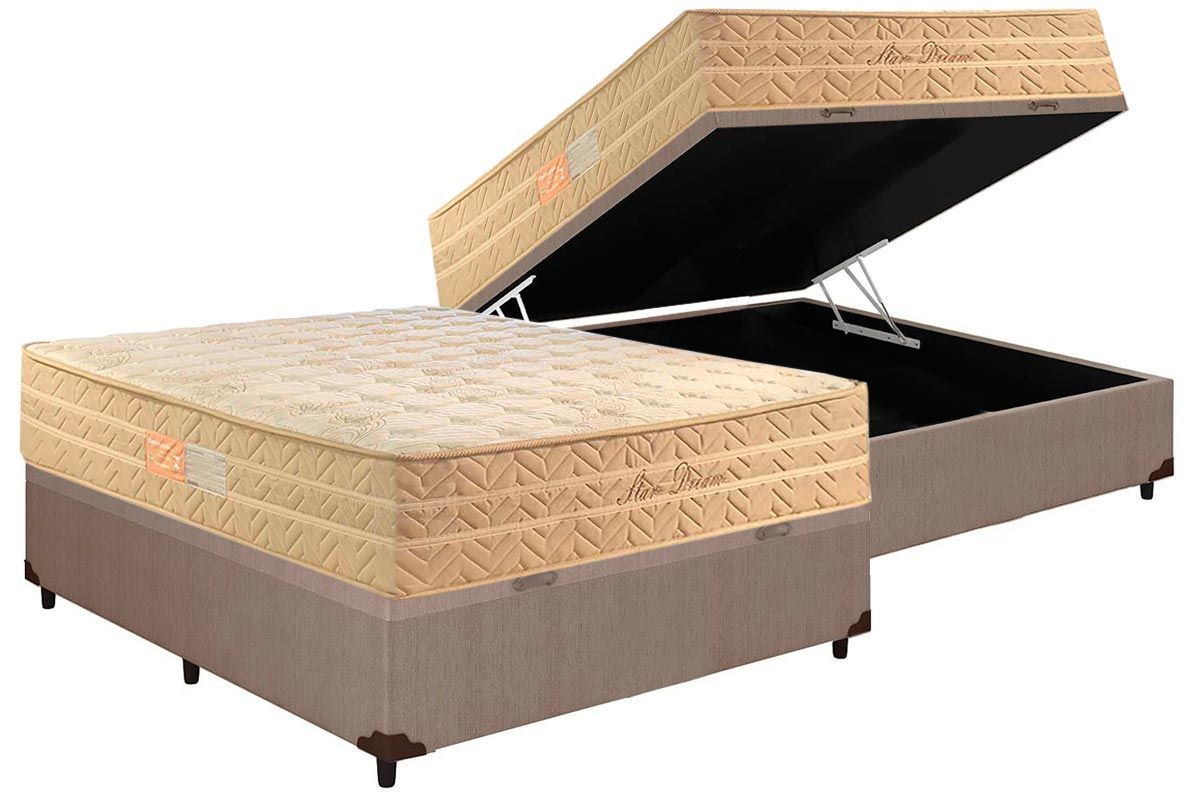 Cama Box Baú CRC +Colchão Molas Dream Paropas