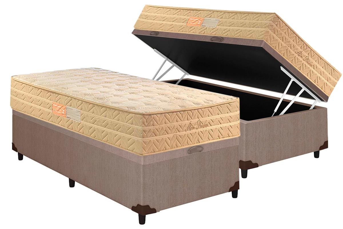 Cama Box Baú CRC +Colchão Molas Dream Paropas