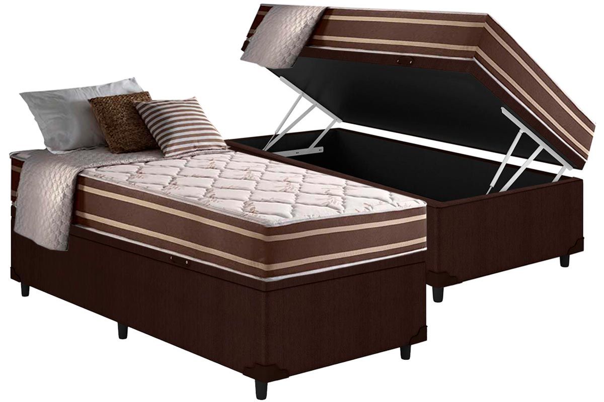 Cama Box Baú CRC +Colchão Molas Duo Sono Anjos