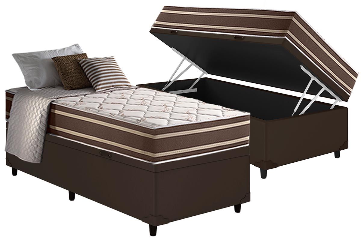 Cama Box Baú CRC +Colchão Molas Duo Sono Anjos