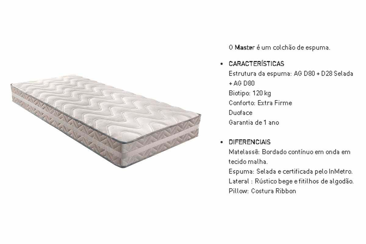 Cama Box CRC +Colchão Ortopédico Master Paropas