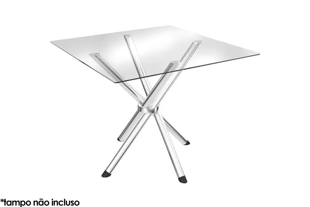 Base Mesa de Jantar Volga M008 Aço Cromado s/ Tampo Kappesberg Base Mesa de Jantar Volga M008 Aço Cromado s/ Tampo Kappesberg