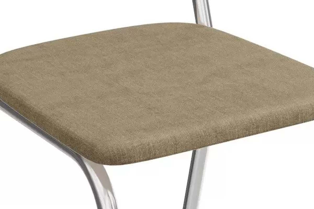 Sala de Jantar Completa Sena Aço c/ Tampo Madeirado 90x90cm e 4 Cadeiras Noruega - Kappesberg
