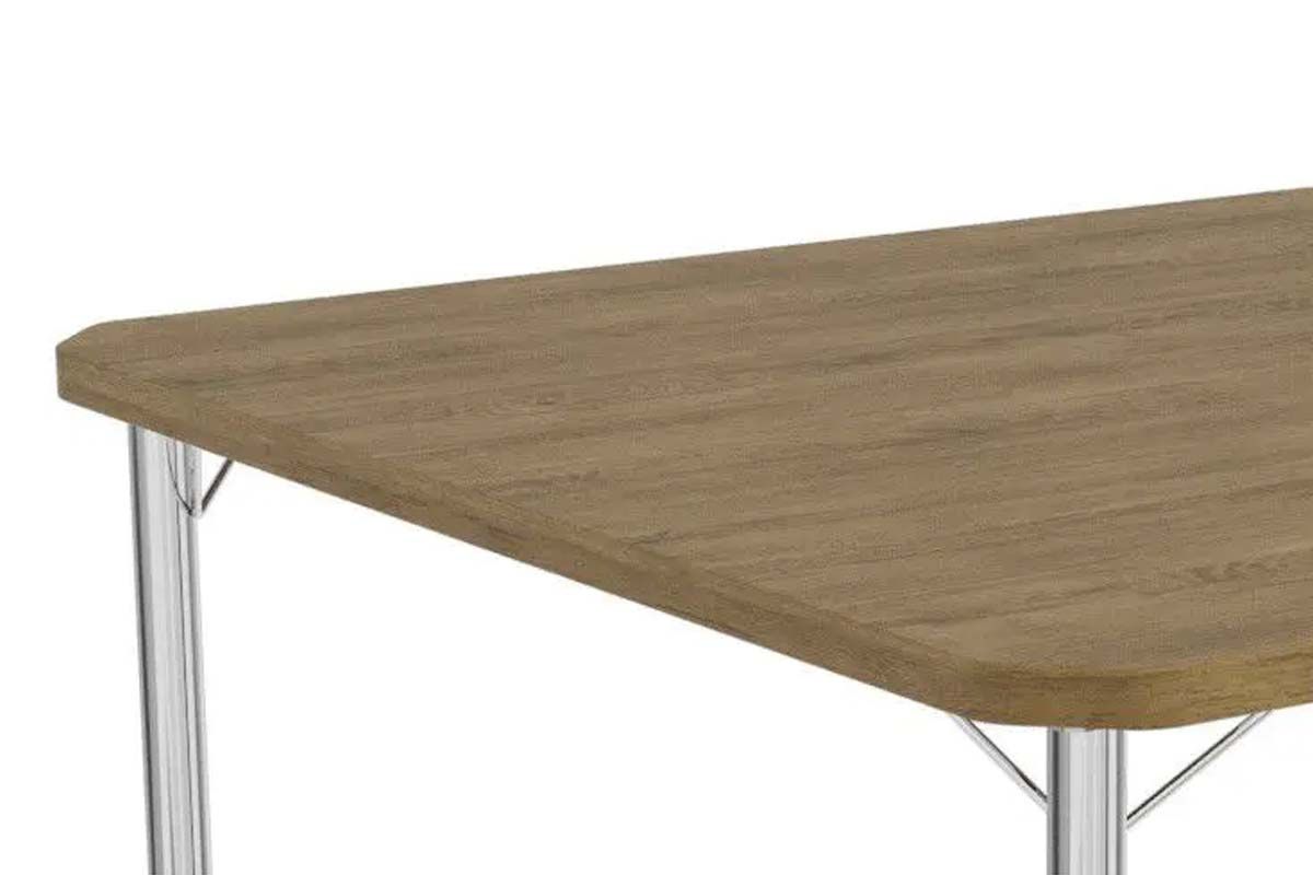Sala de Jantar Completa Sena Aço c/ Tampo Madeirado 90x90cm e 4 Cadeiras Noruega - Kappesberg