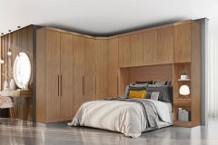 Modulado de Quarto Rizon 5 Peças (1 Armário Ponte + 1 Closet + 2 Guarda Roupas + 1 Complemento) QC202 Novo Horizonte