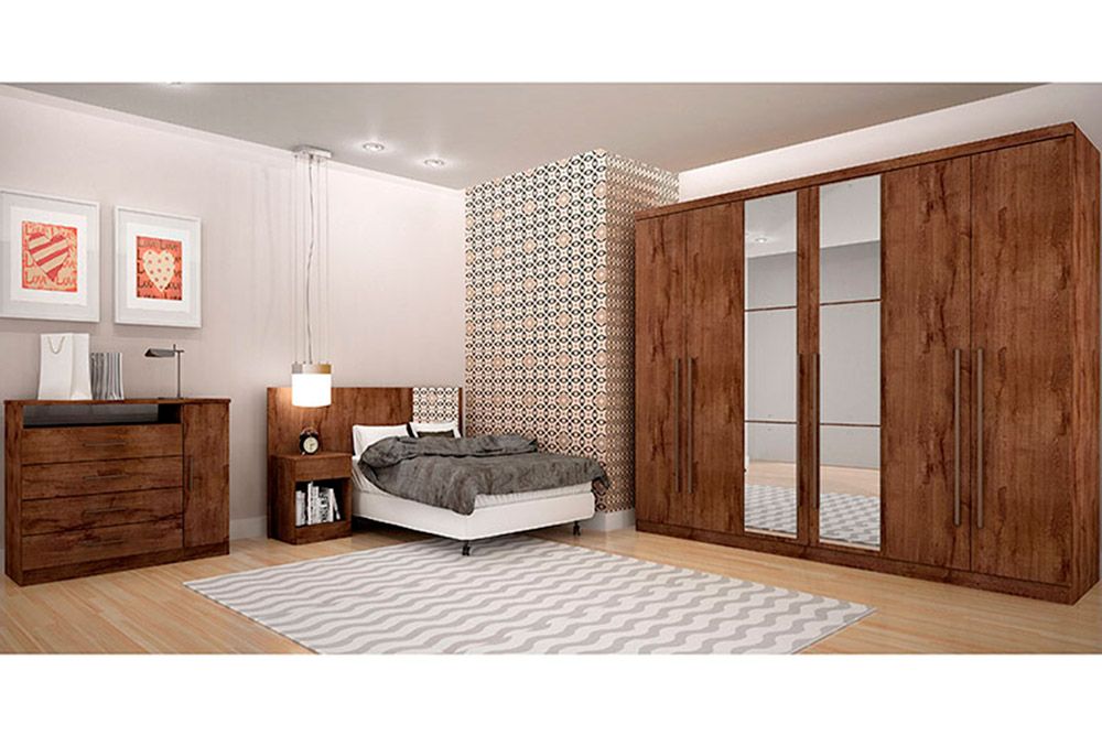 Guarda Roupa Casal 6 Portas c/Espelho 8Gavs Dello/Trento N. Horizonte Guarda Roupa Casal 6 Portas c/Espelho 8Gavs Dello/Trento N. Horizonte