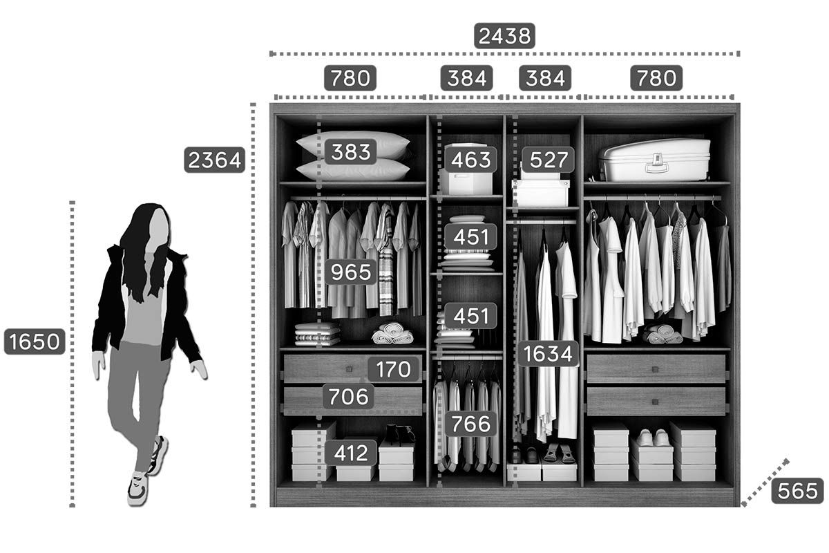 Guarda Roupa Casal 6 Portas 4Gavs Rizon/Linea N. Horizonte